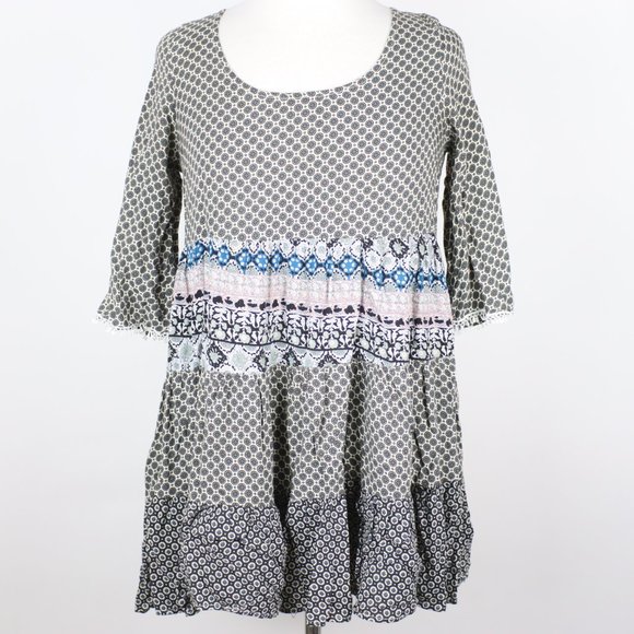 Umgee Dresses & Skirts - Umgee Womens Small Paisley Waist Stripe Tunic Dress